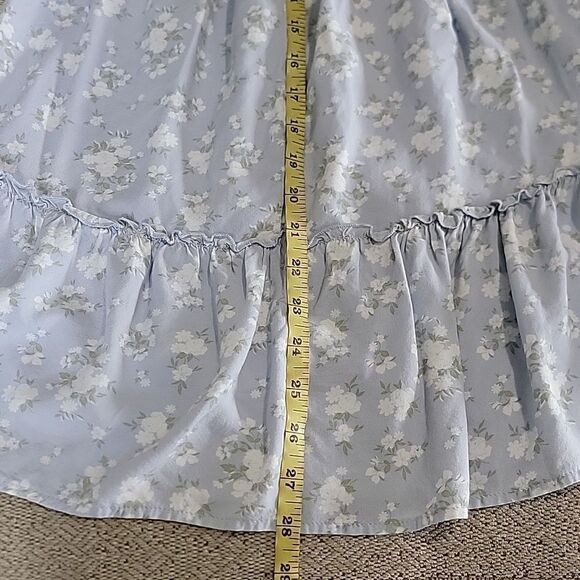 Hollister Light Blue Floral Smocked Woven Short Dress - Size Small - Picture 13 of 14